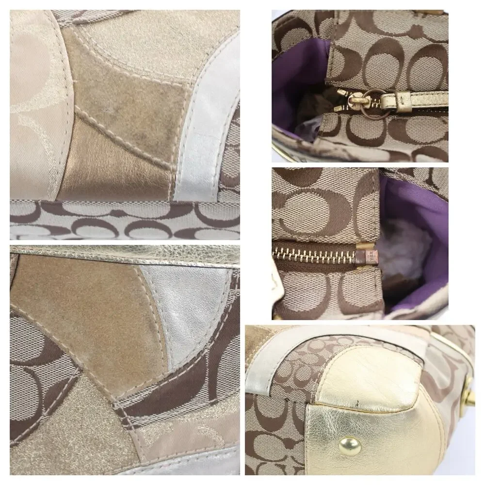 Coach Vintage Gold Metallic Patchwork Tote Bag